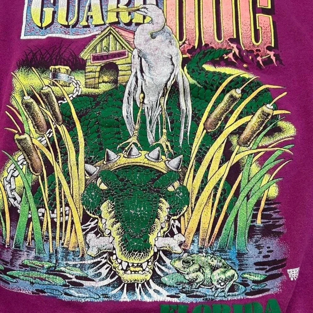 Vintage 90s Tultex Guard Dog Gator Florida Crewneck - Picture 4 of 6